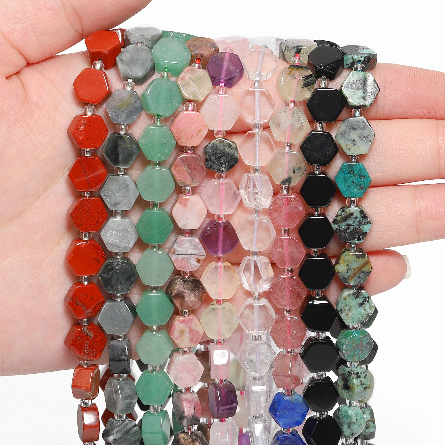 AAA шестигранный натуральный камень родонит обсидиан кварц африканские бирюзовые