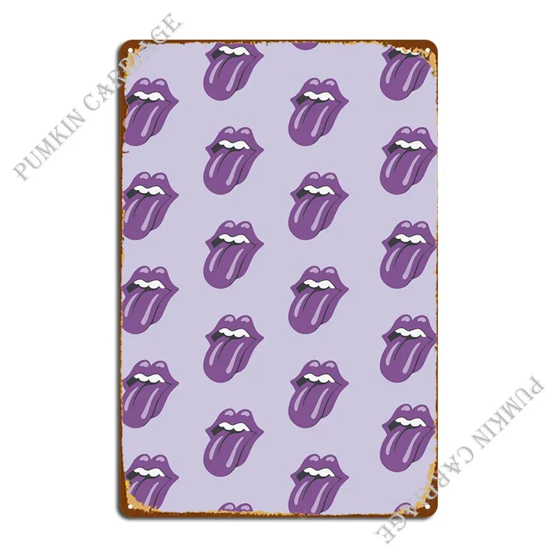 

Металлический плакат с фиолетовыми губами, персонализированный Фотофон, пещера, клубный жестяной плакат