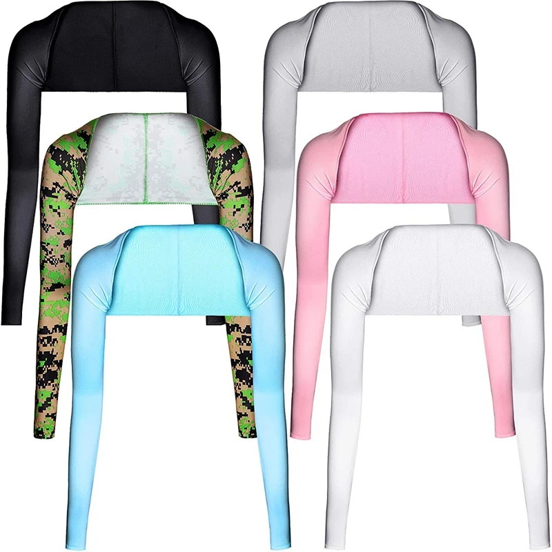 

ELOS-6 Pcs Summer Ladies Cooling Shawl Arm Sleeves Sun UV Protection with Finger Hole for Golf,Driving,Riding,Fishing,Outdoor