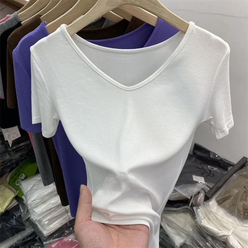 

Contrast color lapel letter embroidery short-sleeved T-shirt women's 2022 summer new slim small shirt top trendy