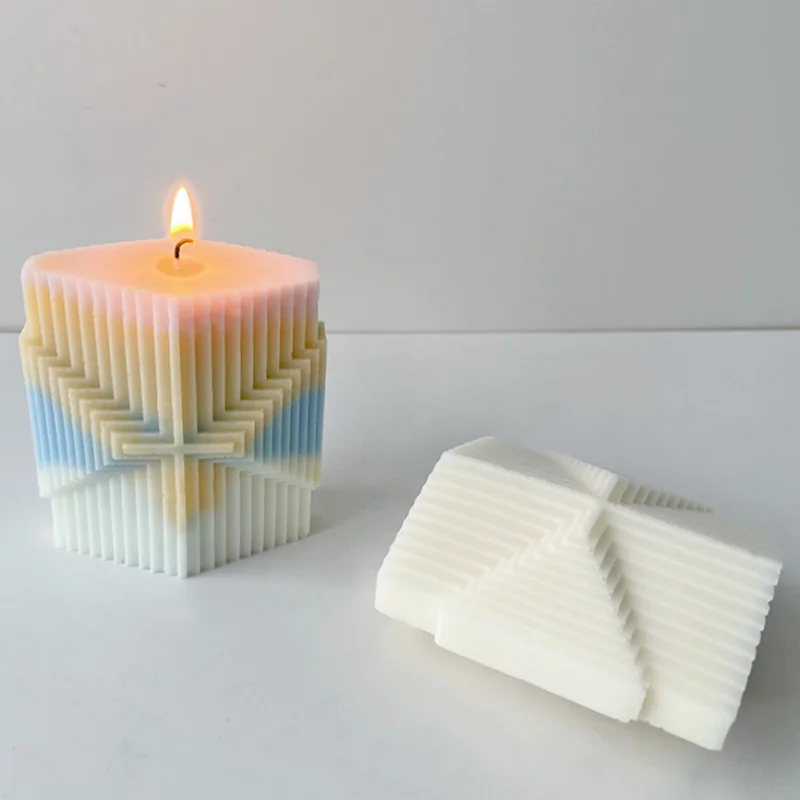 

Geometry Stripe Column Silicone Candle Mold Twist Relief Soap Resin Plaster Making Set Chocolate Cake Ice Mould Home Decor Gifts