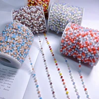 1 meter colorful glass beads chains copper link chains for diy jewelry making necklace findings bracelets anklet accessories