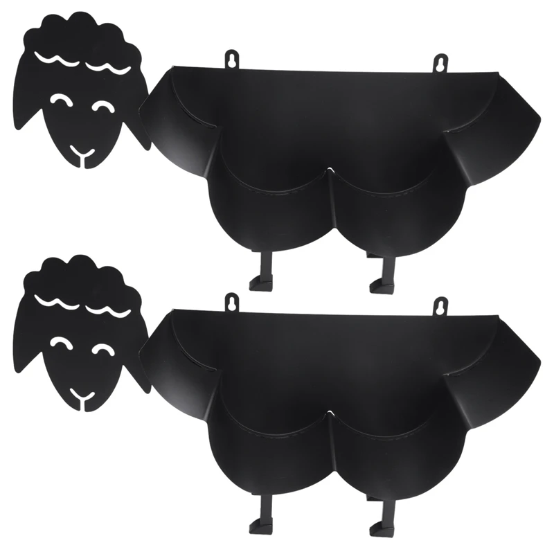 

2X Cute Black Sheep Toilet Paper Roll Holder, Novelty Free Standing or Wall Mounted Toilet Roll Tissue Paper