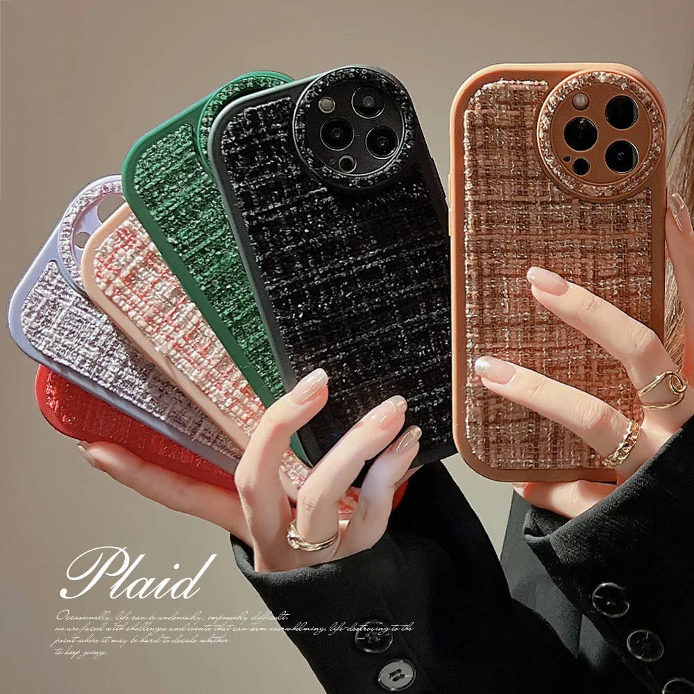 

Fabric simple pure color plush knitting Phone Case For iphone 14 13 12 11 Pro Max TPU Fall prevention Case Cover new products