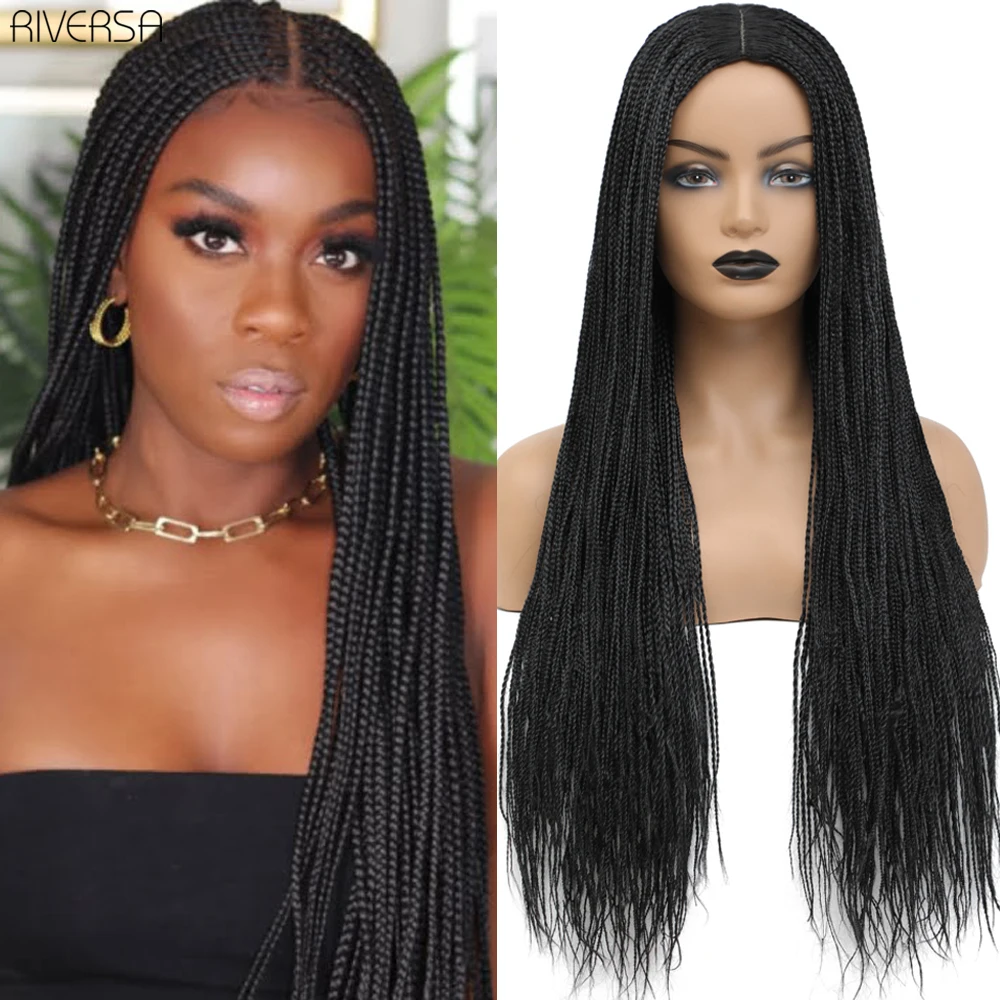 

Long Box Braided Wigs For Women Synthetic Ombre Blonde Braiding Hair Wigs 26 Inch 400g 1b 1b 27 1b 30 1BGrey perruque femme Wigs