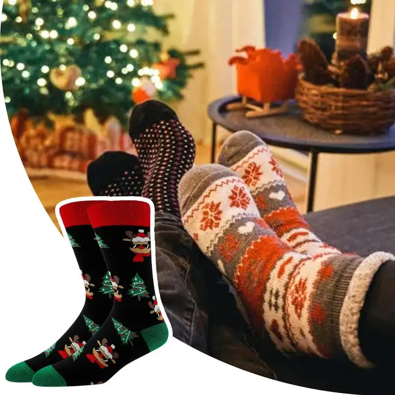 Рождественские чулки рождественская елка платье Санта-Клауса мягкие носки для