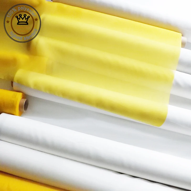 Сетка для шелкографии из полиэстера белая/желтая 165 т 27 мкм 20/50 м ширина