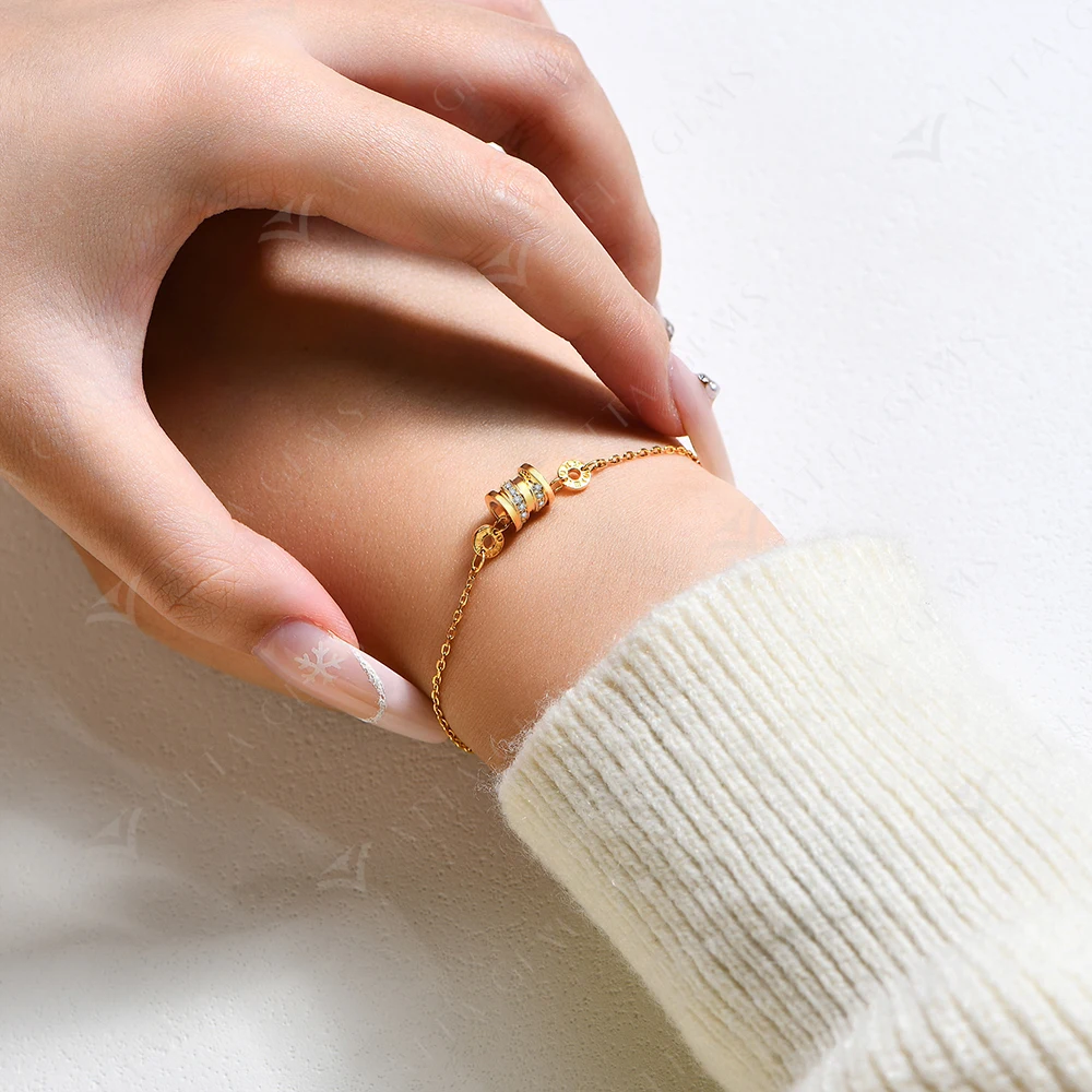 ATTAGEMS Браслет из серебра с муассанитом