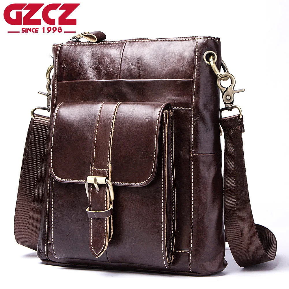 

Leather Men's shoulder bag top layer Cow Flip messenger vertical men's Bag Fashion