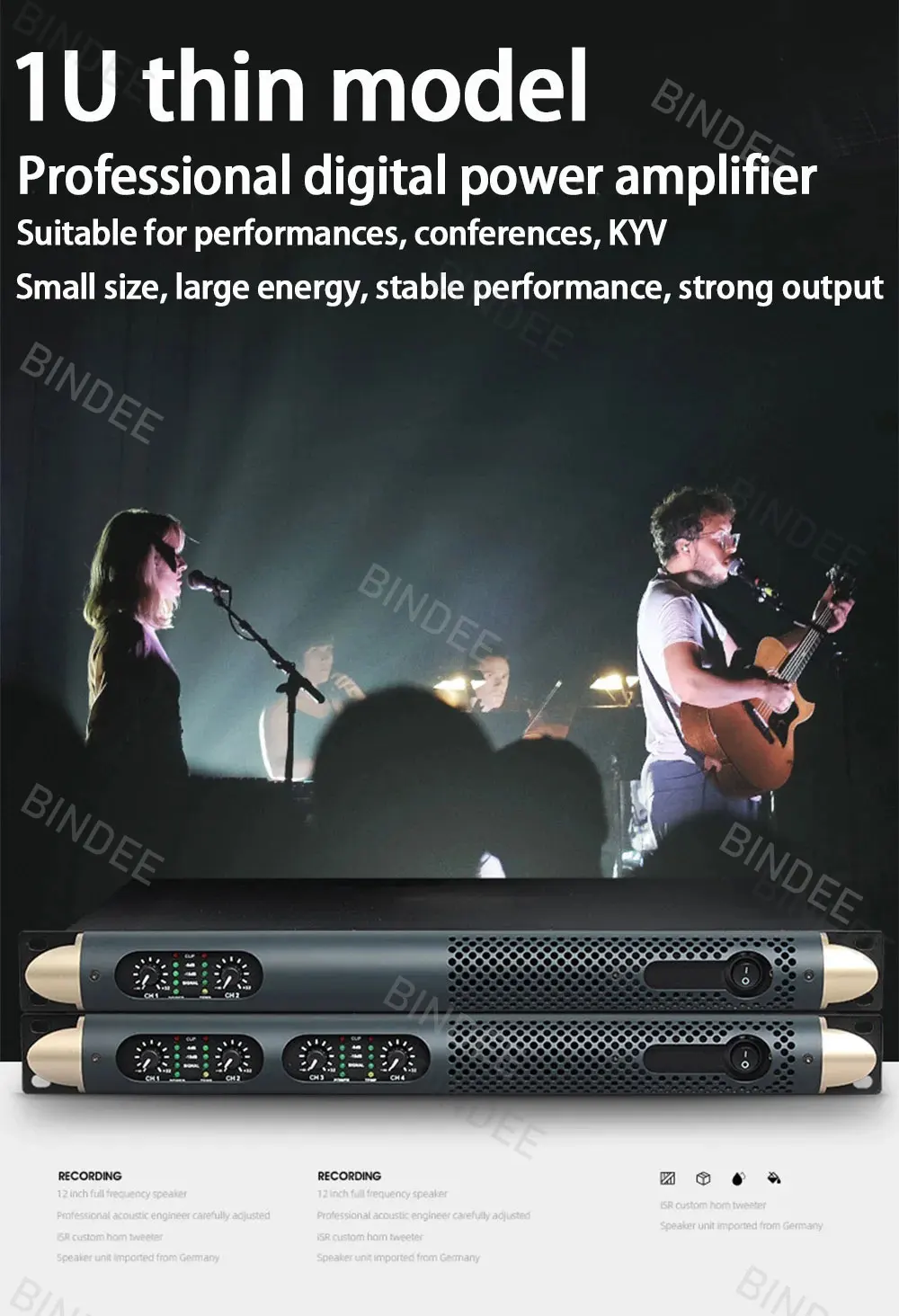2/4-канальный профессиональный усилитель для выступлений на сцене уличный