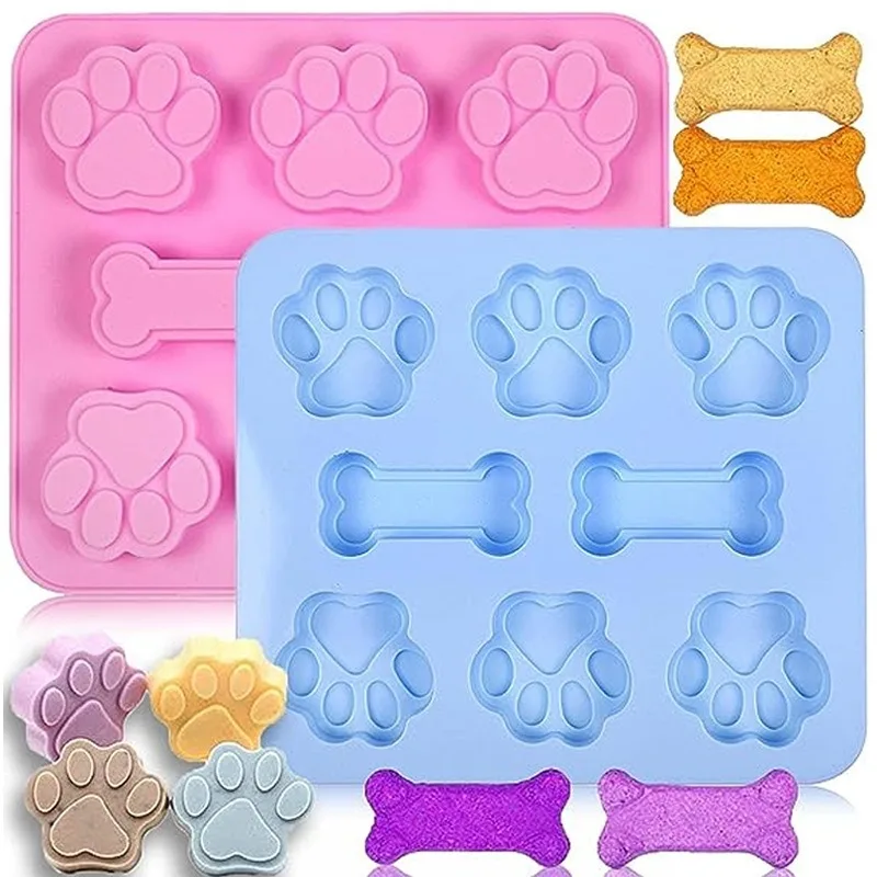 

Dog Footprint Silicone Mold Cake Molds Bone Cookie Cutter Fondant 3D DIY Cat Paw Silicone Bakeware Molds Baking Accessories