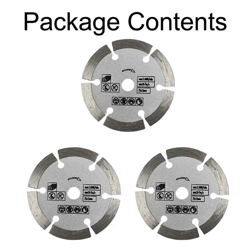 

Angle Grinder Attachment Cutting Discs 3pcs 75×1.6×10mm Fit For Wood Glass Stone Diamond Disc Tile Glass Bottle Cutting Tools