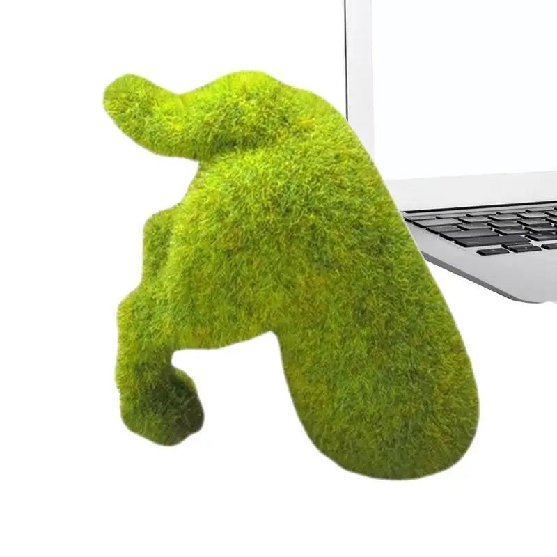 

Green Flocked Animals Artificial Moss Rocks Dog Shaped Ornaments Animal Flocking Ornament For Plants Patio Garden Home Decor