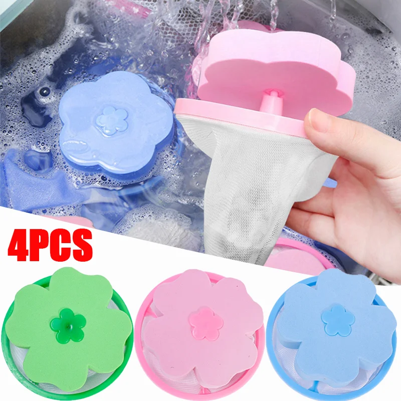 

1/4Pc Laundry Filter Mesh Bag Washing Machine Cleaning Balls Hair Remove Catcher Fiber Collector Reusable Filtering Lint Catcher