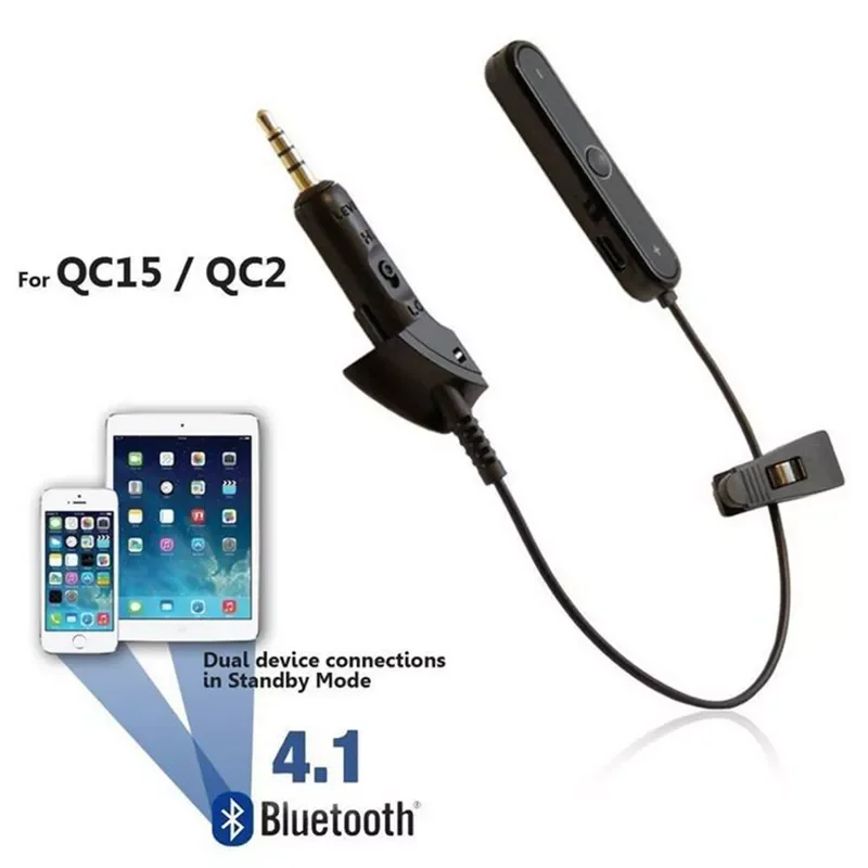 

Cable for QC15 Earphones Headphones Bluetooth Audio Adapter Receiver Connection Cable Built-in Mic With Volume Control