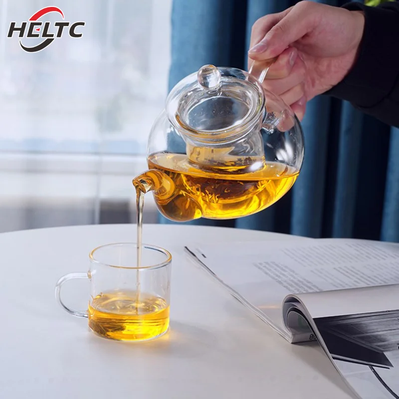 Термостойкий стеклянный чайник с заварочником чайный лист травяной кофейник