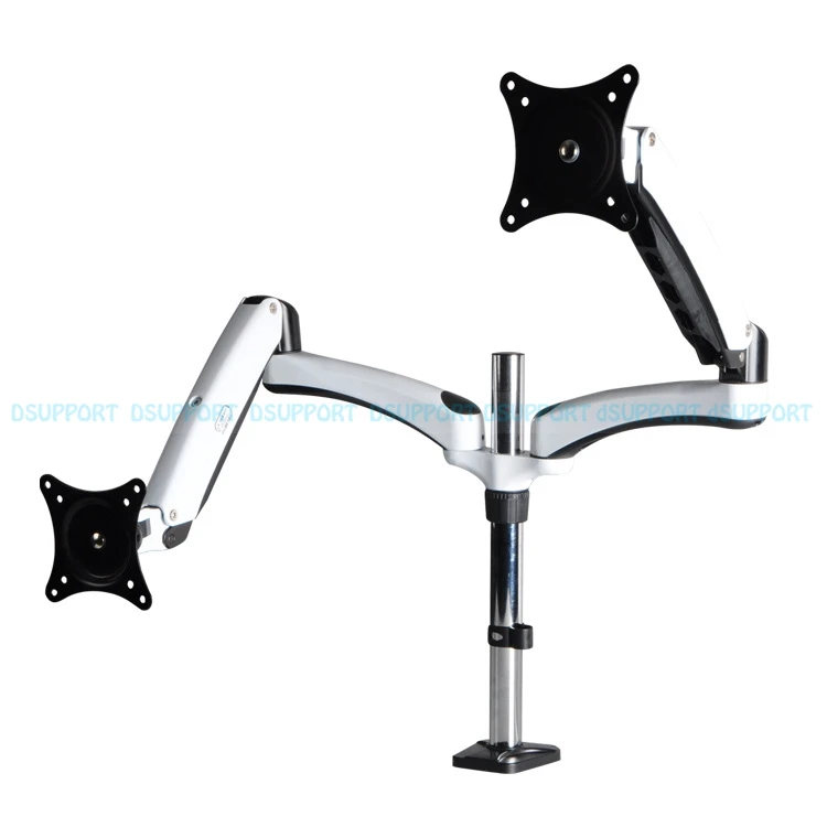 

New Desktop Clamping 360 degree full rotation Dual Arm for 15"-27" Monitor Holder tv wall mount Bracket loading 3-8 kgs DS124C