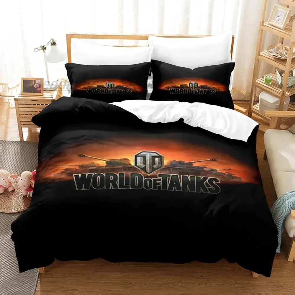 Фото Комплект постельного белья World Of Tanks Single Twin Full Queen King Size, комплект постельного белья для взрослых и мальчиков, комплекты пододеяльников для спальни, комплект простыней с 3D принтом №5