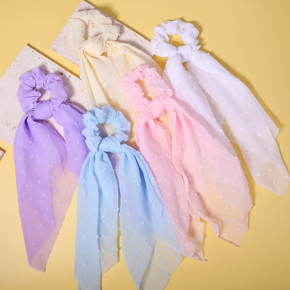 

Seersucker Large Ribbon Hair Scrunchies Women Girls Hair Ring Spring and Summer Solid Color Fashion Headwear Hair Accessories