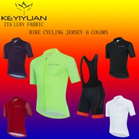 keyiyuan 2022 6 colors team summer cycling jersey set bicycle clothing breathable men short sleeve shirt bike bib shorts gel pad