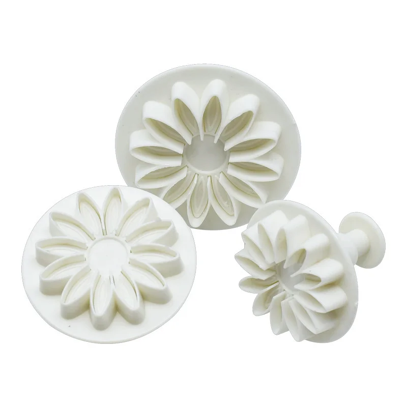 

3Pcs Snowflake Cake Decorating Fondant Plunger Cutters Mould Spring Cookies Cake Decorating Baking Tools Kitchen Accessories