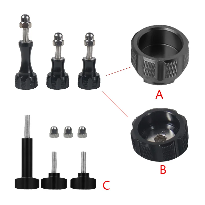 

1xLong 2xShort CNC Алюминиевый Сплав Болт Гайка Винт для GoPro Hero 11 10 9 Black Max для экшн-камеры DJI Osmo Sjcam