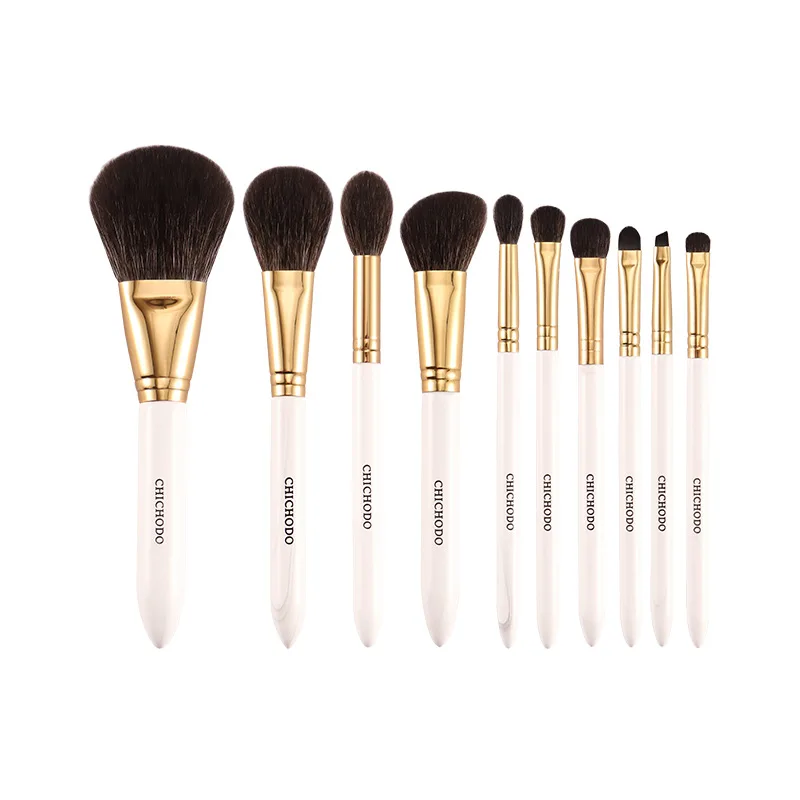 10pcs Makeup Brushes Set Black Professional Soft Bristle Blush Eyeshadow Powder Brush Beauty Cosmetic Tools For Women