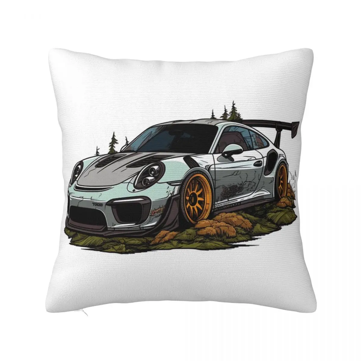 

Classic Sports Car Pillow Case Cartoon Nature Style Funny Polyester Pillowcase Sofa Zipper Spring Cover