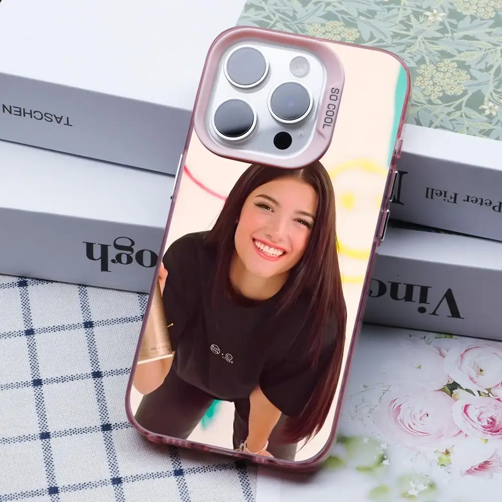Фото Чехол для телефона Charli Damelio для iPhone 18 17 16 15 14 13 12 11 X XR XS Air Pro Max Plus, розовый, разноцветный, серебристый. №3