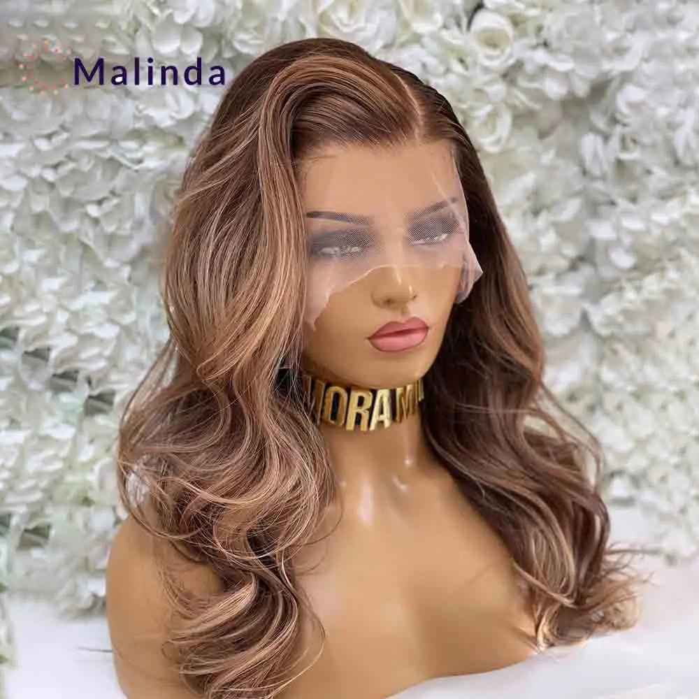 

Парик без клея, человеческие волосы, готовые к ношению, бразильские волнистые волосы с эффектом омбре, прозрачные парики на сетке, предварит...