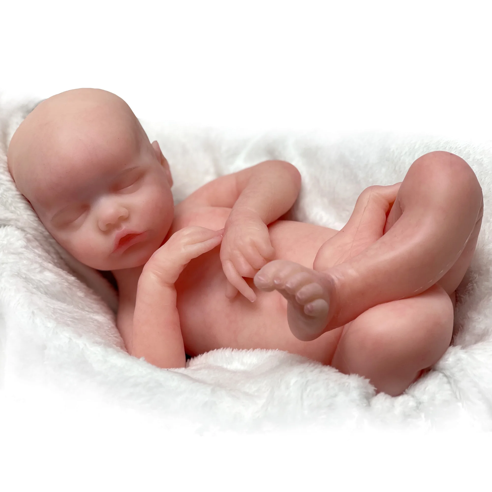 

17 Inch Painted Bebe Reborn Full Silicone Doll Twin Sister Handmade Bebe Newborn Doll boneca Reborn Corpo De Silicone