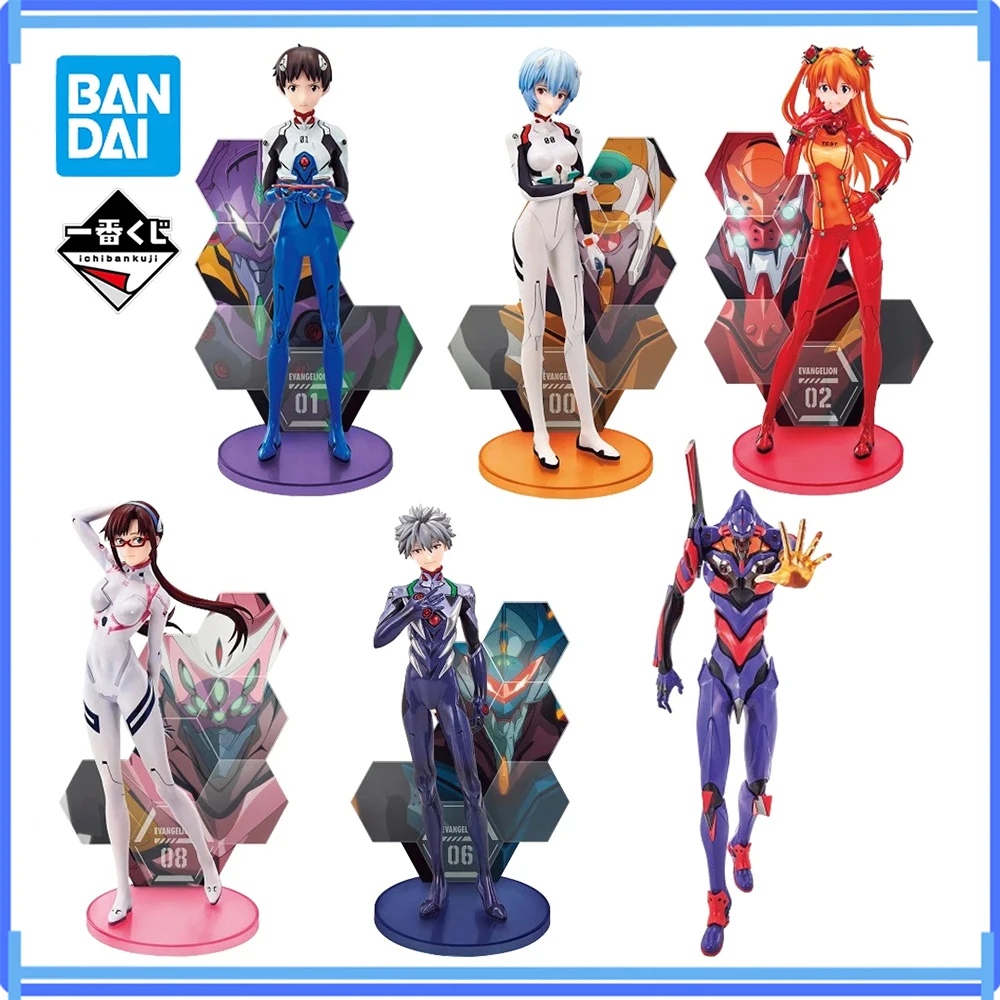 Фото В наличии: Оригинальные фигурки Bandai Ichiban Kuji Евангелион (EVA01) — Макинами Икари Шинджи, Нагиса Кавору, Асука, Рей Аянами. Модели из аниме. №1