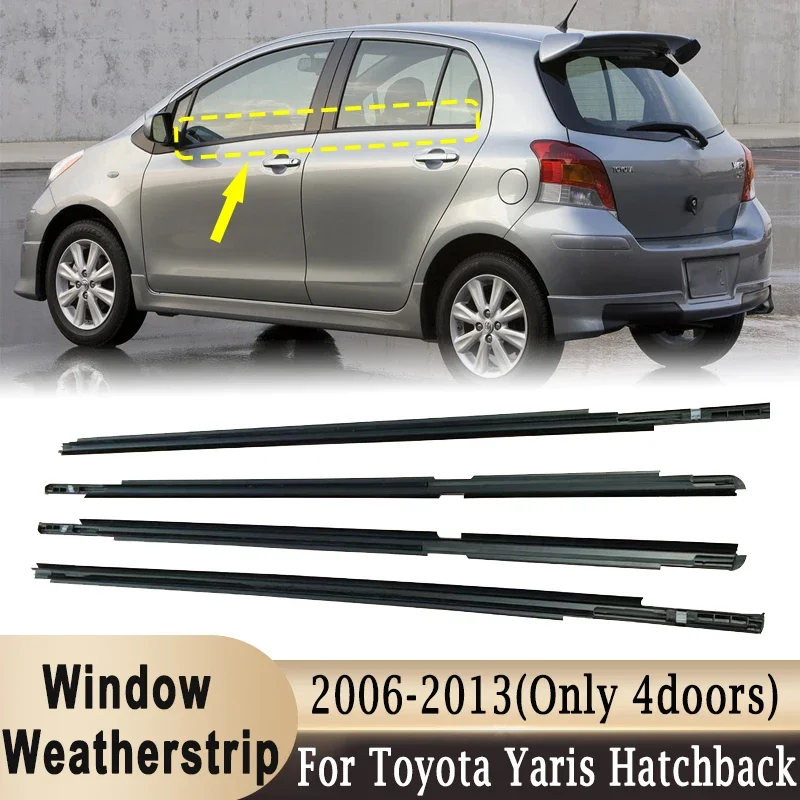 4 шт. уплотнитель окна для Toyota Yaris Hatchback 2006-2013 (не за 2 двери) резиновые