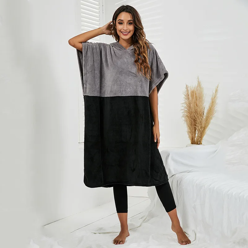 Дизайнерское Фланелевое пончо для серфинга Сменное полотенце Халат с капюшоном