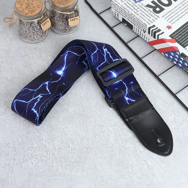 1pc Ethnic Style Widened Acoustic Guitar Strap Leather Head Adjustable Shoulder for Bass Parts Accessories | Спорт и развлечения