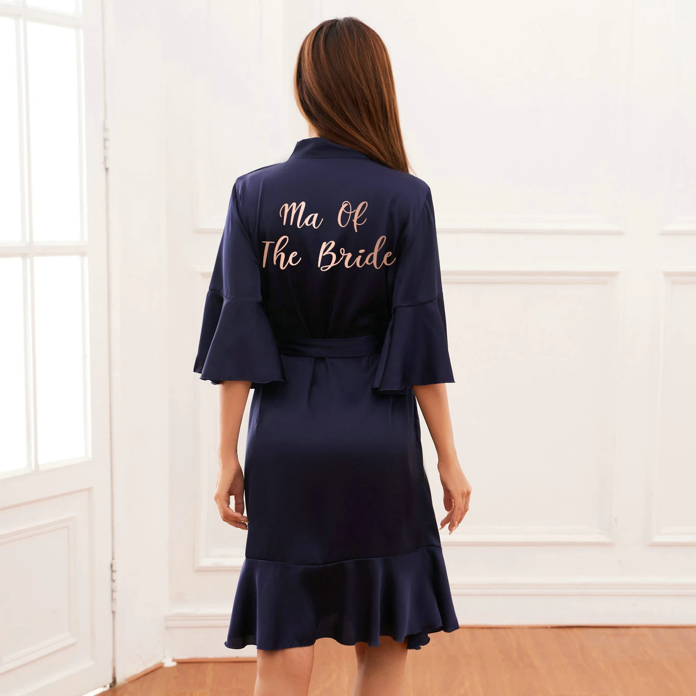 Ruffle robe Silk Satin Robe Bride Robe Bridesmaid Robes Women Wedding Robes Bridal Robe Sleepwear Dressing