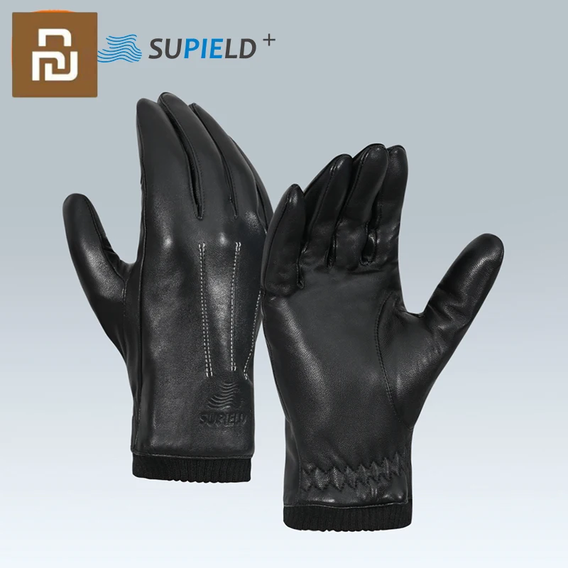 

Мужские перчатки из натуральной кожи Youpin SUPIELD Aerogel, зимние теплые перчатки для сенсорного экрана, теплые плотные бархатные перчатки с закрытыми пальцами