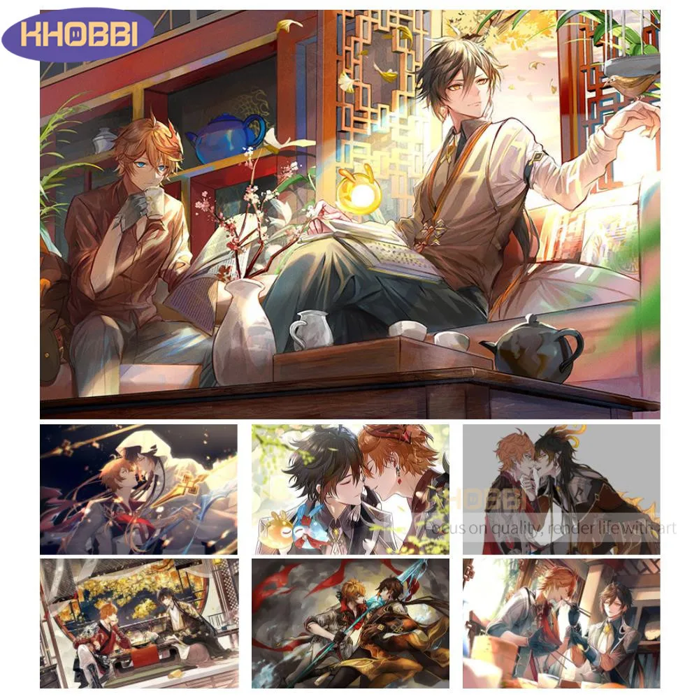 

Genshin Impact Fanart 5d Бриллиантовая фотография с искусственным стежком, хобби, подарок, декор для девушки, спальни