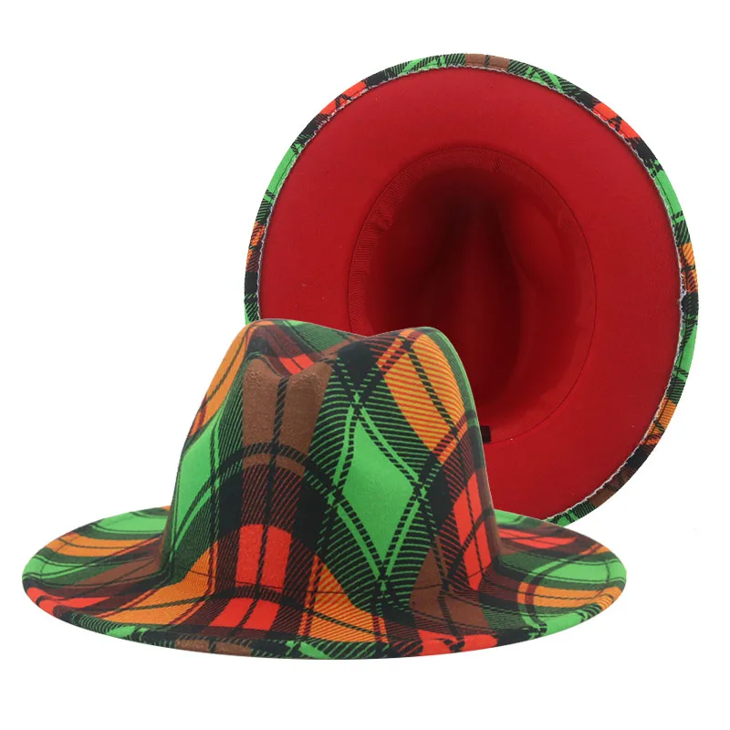 

Hats for Women Hats for Men Fedoras Print Striped Luxury Plaid Patchwork Hat Fedora Felted Hats Jazz 2022 New Sombreros De Mujer