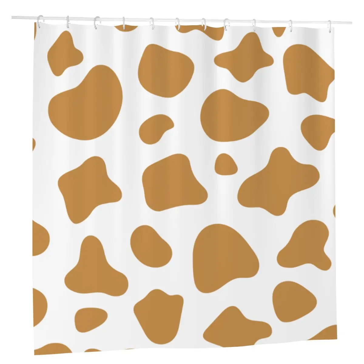 

Cute Cow Print Shower Curtains Spot Bathroom Polyester Waterproof Cloth Screen with 12 Hook