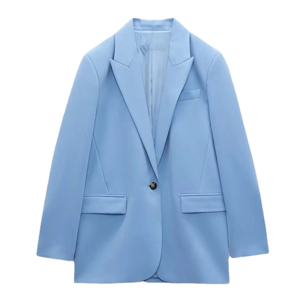 

Женский твидовый двубортный Блейзер, винтажный пиджак с длинным рукавом и карманами с откидной крышкой, верхняя одежда, 2022
