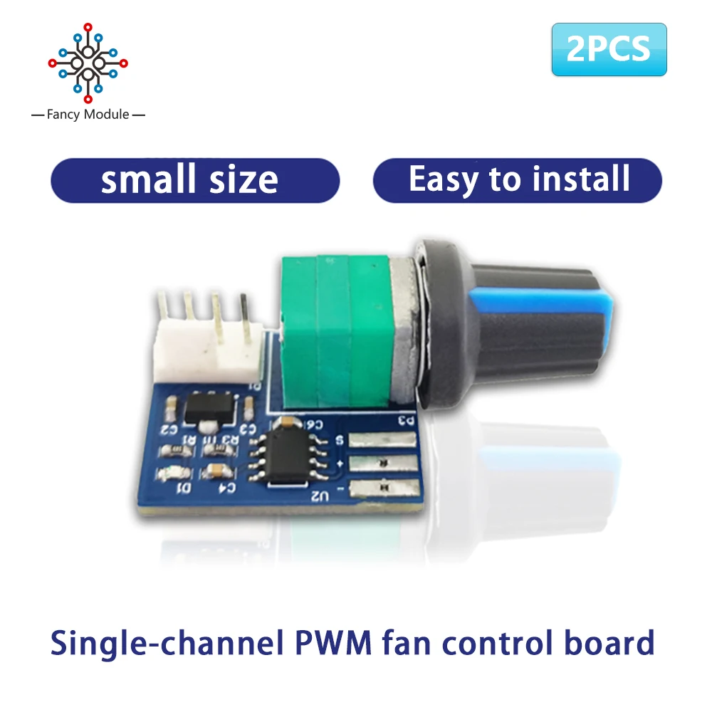 

2Pcs PWM Motor Speed Controller DC12V Single Channel 25KHZ Adjustable Speed Regulator Fan Control Governor Switch With LED Light