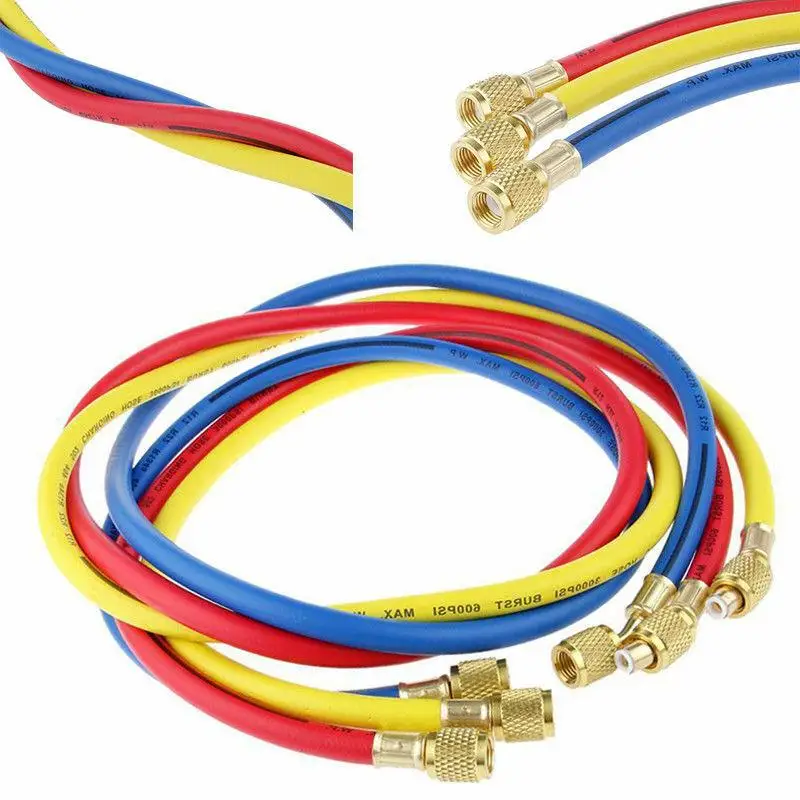 

1Pcs High Quality Optional Color Refrigeration Charging Hoses 1.5m Air Conditioning R134a HVAC 5FT 36" A/C Charging Hose Set