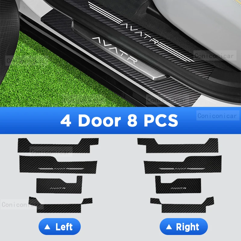 

Накладка на порог для автомобильных порогов, имитация углеродного волокна для AVATR 11 2023 2024, автомобильные аксессуары