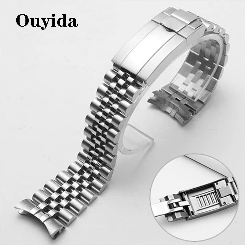 

Adjustable Glidelock Watch Strap for Rolex Submariner Black Water Ghost GMT II Explore 2 Watchband Stainless Steel Bracelet 20mm