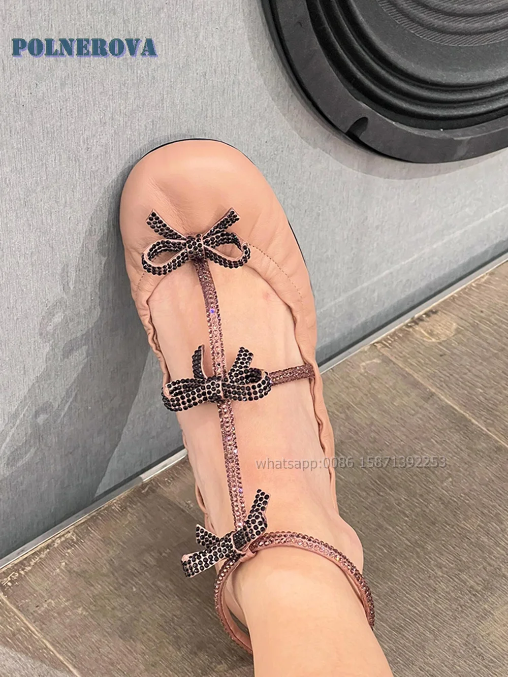 Туфли-лодочки женские с бантом круглым носком квадратным каблуком и пряжкой