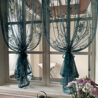 american style curtains gauze curtains bay windows balcony kitchen partition door curtains light luxury punch free