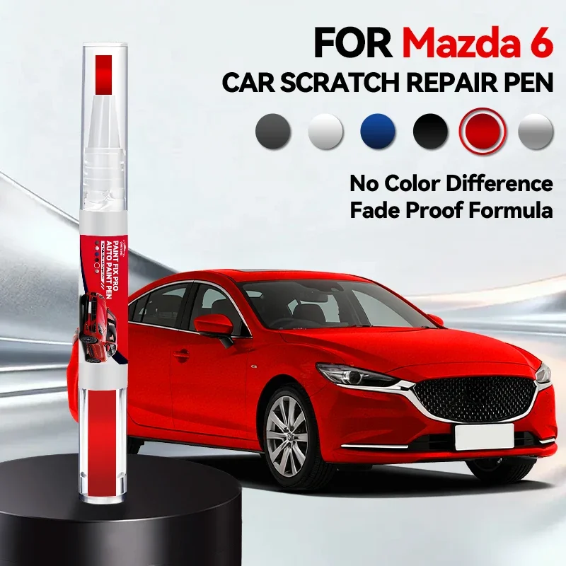 Фото Ручка-корректор для ремонта лакокрасочного покрытия Mazda 6 2002-2025 GG GH GJ GL, средство для удаления царапин, аксессуары для авто, черный, белый, красный №1