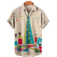 2022 new oversized mens hawaiian shirt summer single button beach fashion shirt 5xl mens 3d fashion casual print short sleeve