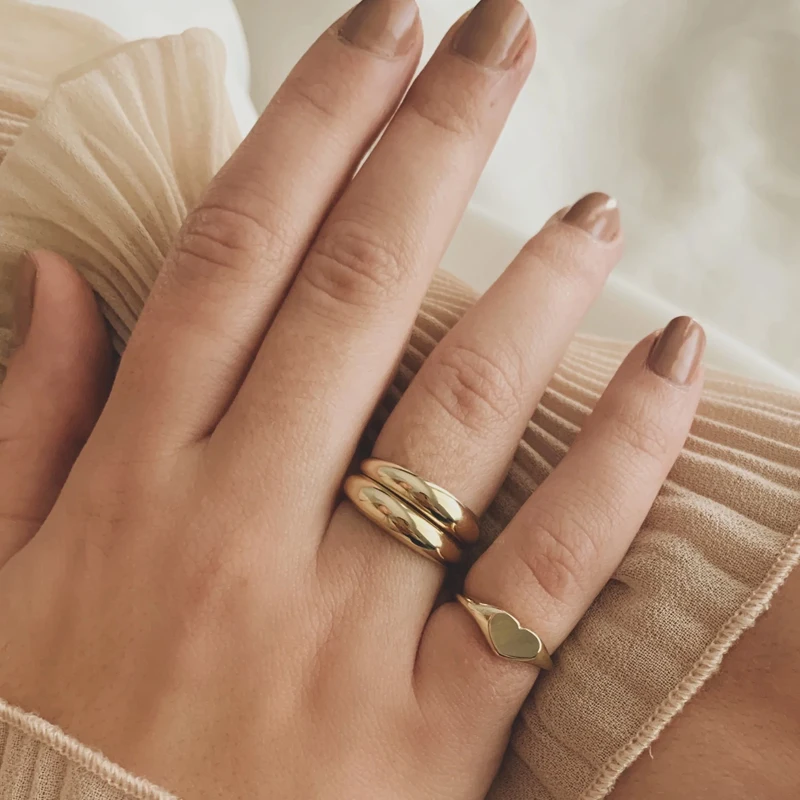 Модное женское простое геометрическое Кольцо Love Tail Ring из нержавеющей стали с